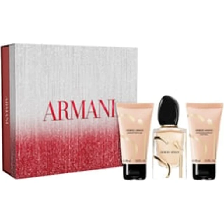 Giorgio Armani Sì 50 ml Eau de Parfum Xmas Set, Damen-Duftset mit Bodylotion und Duschgel, Limited Edition in roter Präsentationsbox