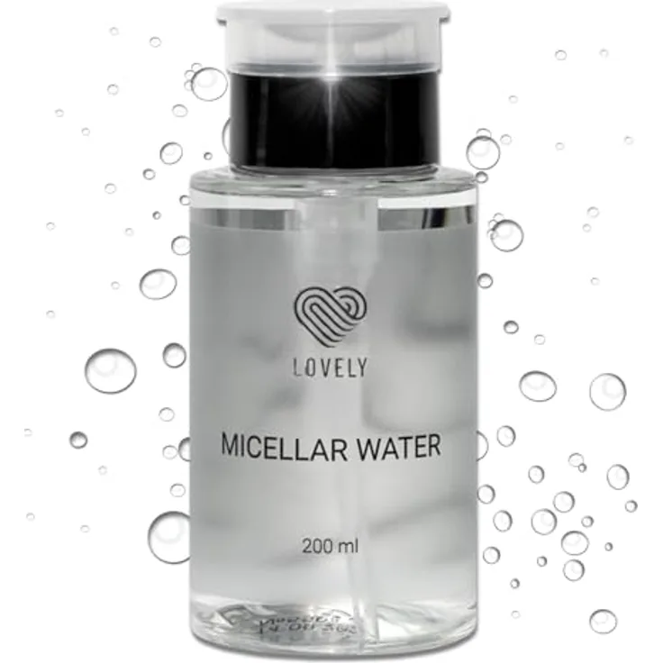 Lovely Mizellenwasser 200 ml, Gesichtsreinigung für Wimpernverlängerung, hypoallergen, mit praktischem Pump-Spender