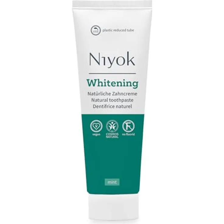 Niyok® Whitening Zahnpasta "Mint" (75ml) • Remineralisierende Zahnpasta für weiße Zähne • Natürliche Pflege & Frische • Plastikreduzierte Tube • Ohne Fluorid & Vegan