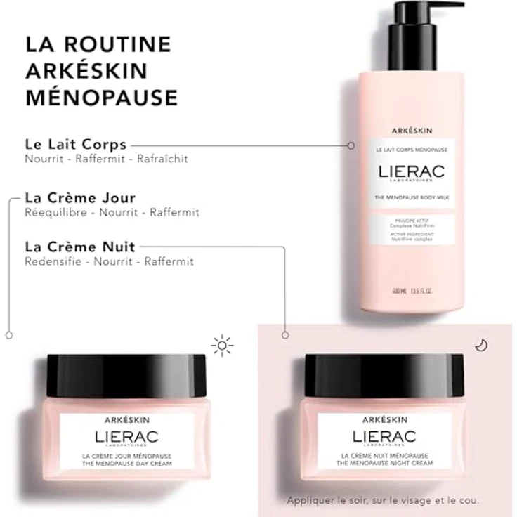 Lierac Arkeskin The Menopause Night Cream 50 ml, Rouge, pflegt und schützt die Haut, langanhaltende Wirkung – Bild 4