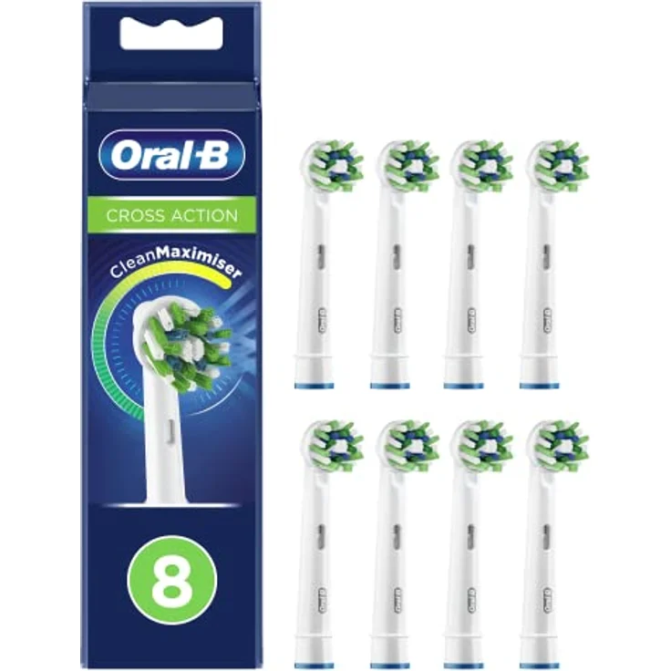 Oral-B CrossAction Bürstenkopf, 8 Stück, Elektro-Bürste, mit CleanMaximiser Technologie, Weiß – Bild 2