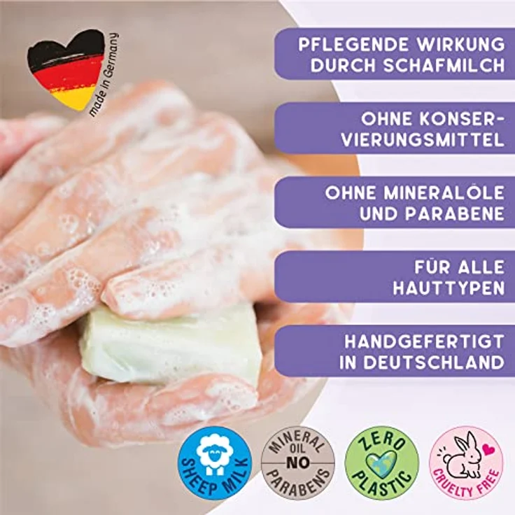 MY SOAP Schafmilchseife, Natural by accentra, handgefertigte Schafmilchseife MY SOAP in Papierschachtel, 100g, Motiv/Duft: Eisenkraut – Bild 5