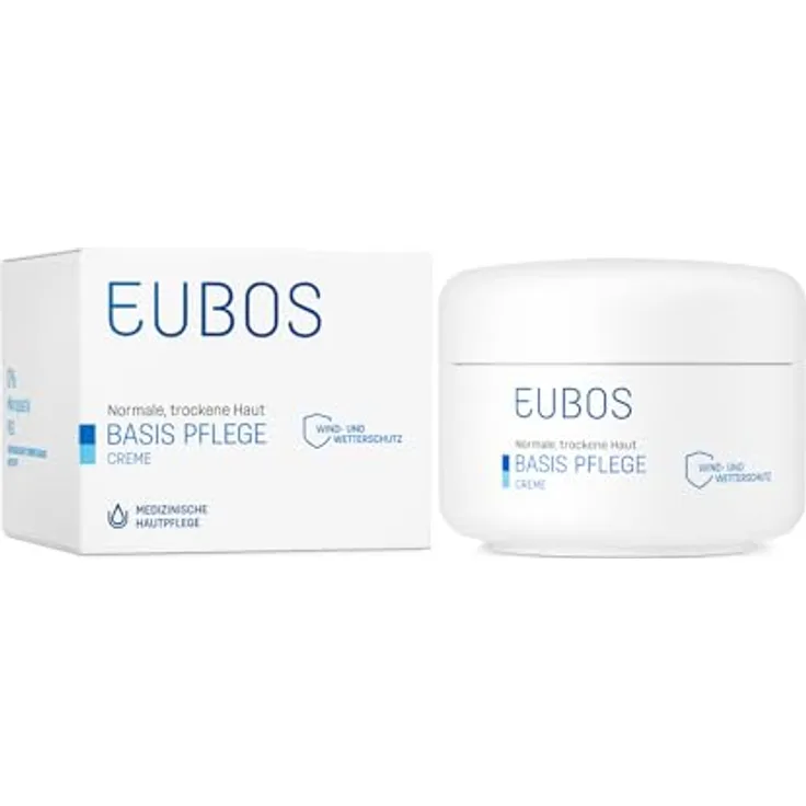 Eubos EUBOS BASIS PFLEGE | Creme | Für normale und trockene Haut | Wind- und Wettercreme | Intensiver Schutz und Feuchtigkeit | Hautverträglichkeit dermatologisch bestätigt | 100ml
