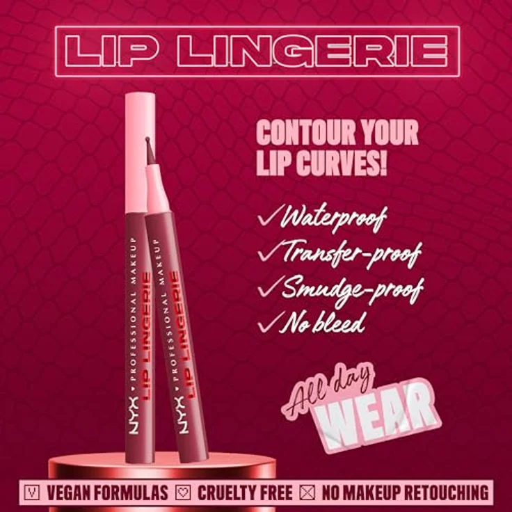 NYX Professional Makeup Lip Lingerie Fixierstift für Lippen, langanhaltend, Farbton 11 Hot & Heavy, 1 ml – Bild 2