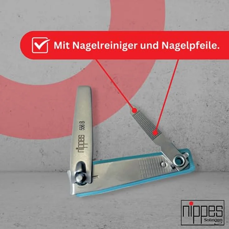nippes Nagelknipser für Fuß- und Fingernägel | Mit Nagelfang | 6 cm | Fußnagel Knipser | Nagelpflege Knipser | Nagelknipser | Erleichtert das Kürzen von starken und festen Nägeln | Blau – Bild 3