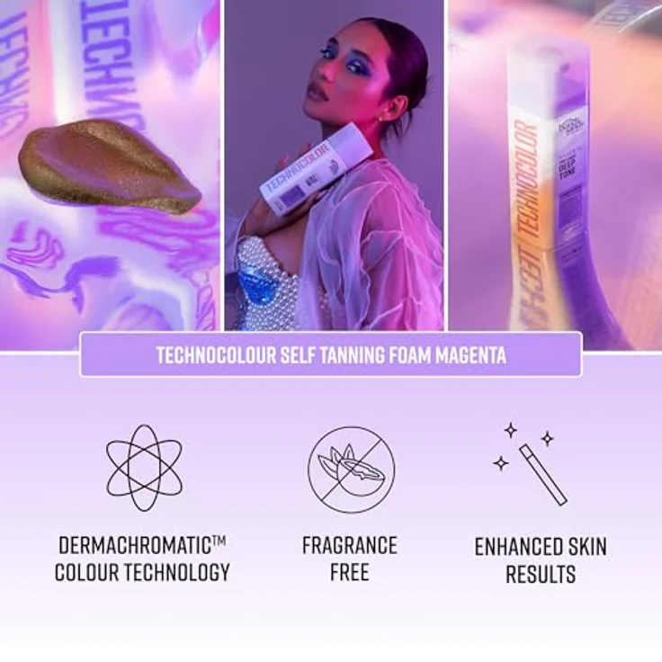 Bondi Sands Technocolor Magenta, Selbstbräunungsschaum Farbton Deep Rich Tone, 200 ml, schnell einziehend und feuchtigkeitsspendend – Bild 2
