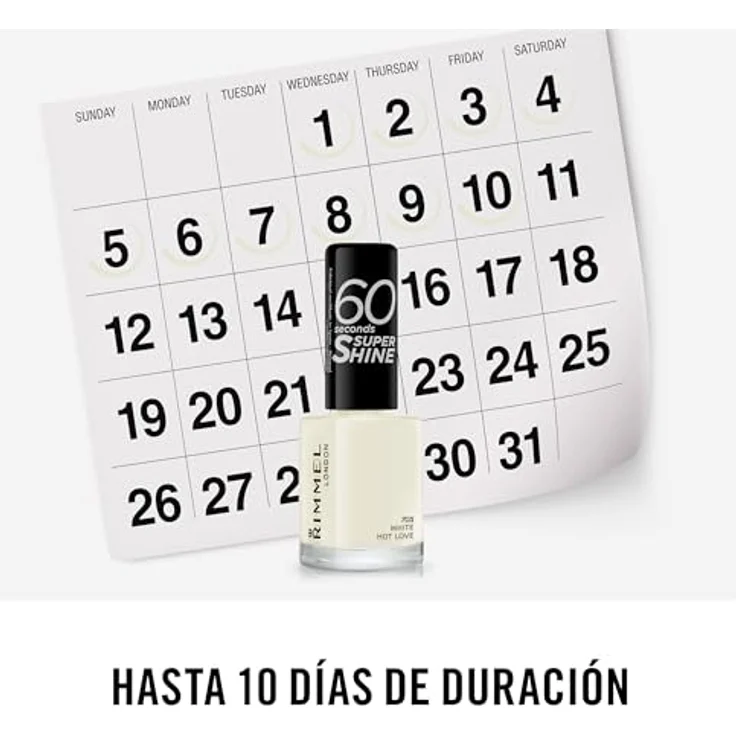 Rimmel London 60 Seconds Super Shine Schnell trocknender Nagellack 8 ml Farbton 703 White Hot Love – Bild 6