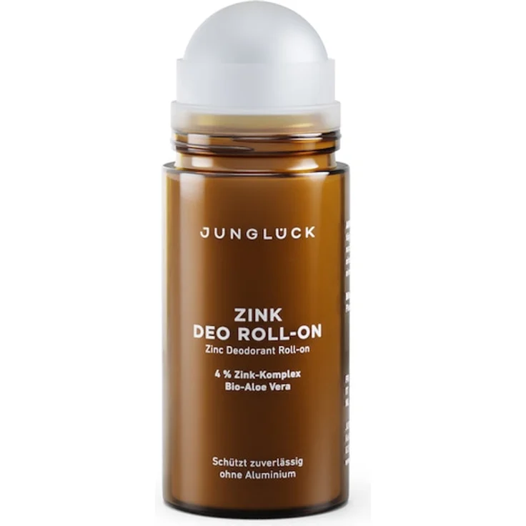 Junglück Zink Deo Roll-On, 50 ml mit 4% Zink-Komplex und Bio-Aloe Vera, alkoholfrei und aluminiumfrei