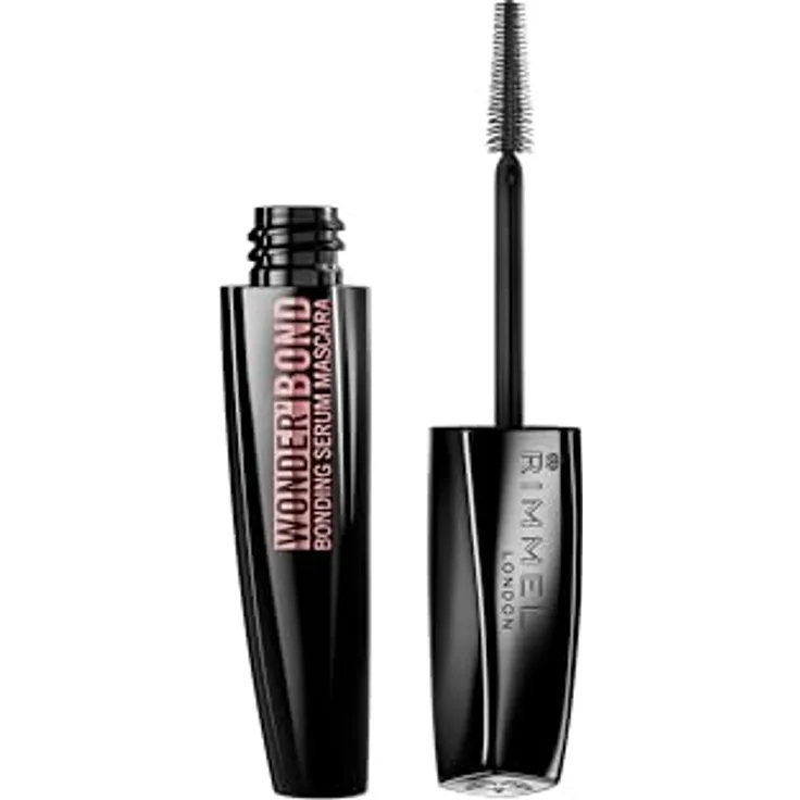 Rimmel Wonder'Bond, 001 Black, Mascara, Verlängerung, Mascara, Serum, tropft nicht, ohne Pakete, stärkt die Keratinstrukturen, 11 ml