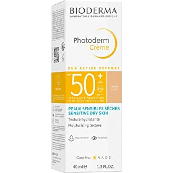 Bioderma Photoderm Creme SPF 50+ Getönt 40 ml Fair, Sonnencreme mit hoher Lichtschutzfaktor und getönter Formel