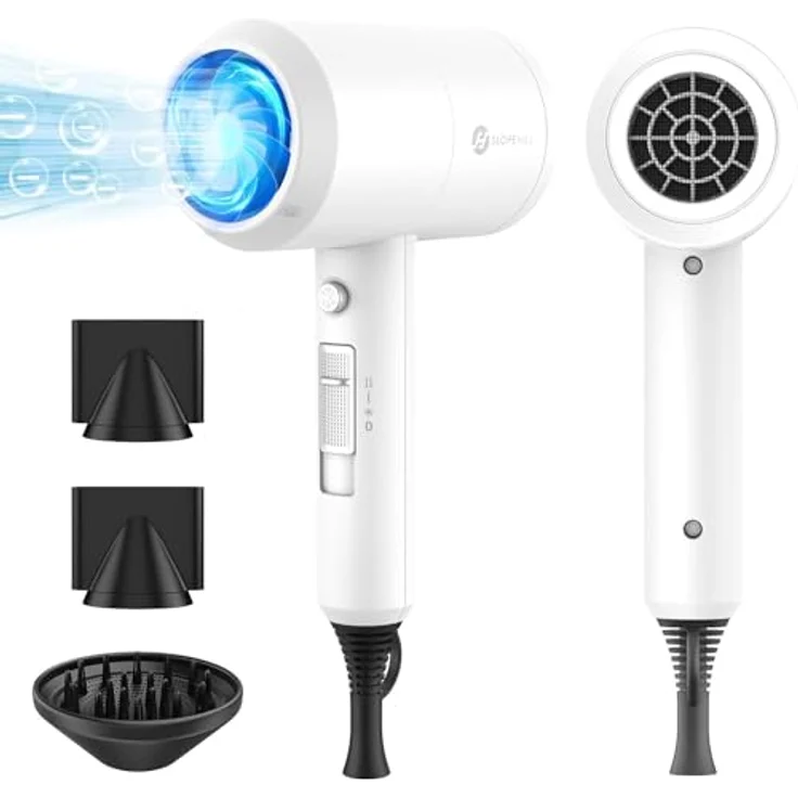 slopehill Ionen Haartrockner 1800W AC Motor, schnelles Trocknen mit 3 Wärmeeinstellungen und Konzentrator/Diffusor – Bild 1