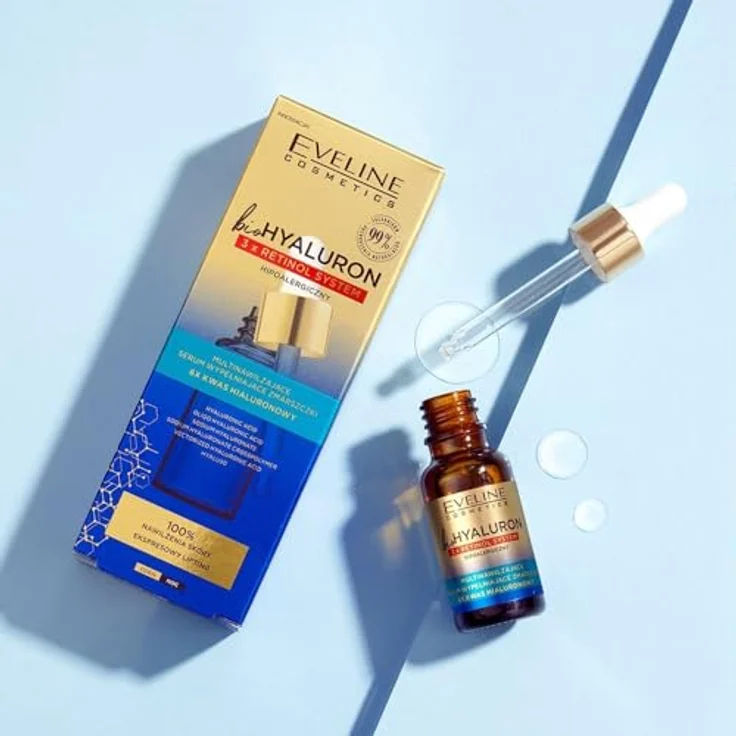 Eveline Cosmetics Bio Hyaluron 3x Retinol System, füllendes Antifaltenserum mit 99% natürlichen Inhaltsstoffen, 18 ml – Bild 2