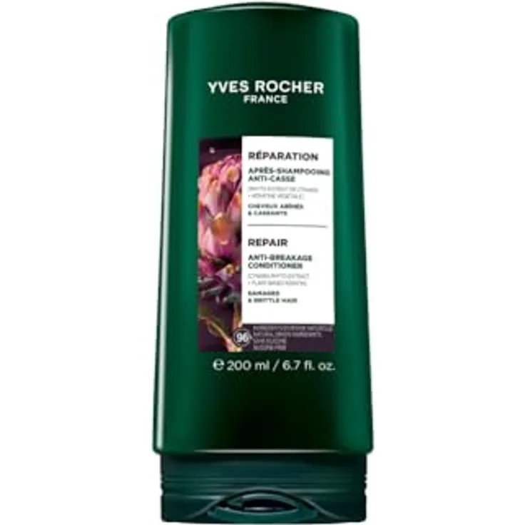 Yves Rocher Anti-Haarbruch Conditioner, 200 ml – Für geschädigtes und brüchiges Haar, 99% weniger Haarbruch ab der 1. Anwendung, mit Cynara und pflanzlichem Keratin, ohne Silikone