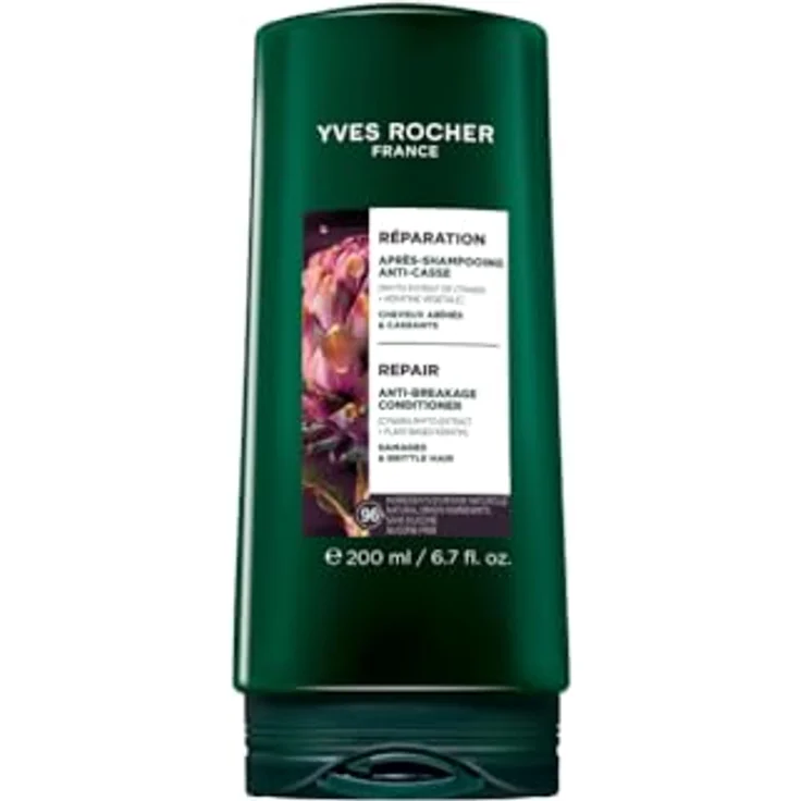 Yves Rocher Anti-Haarbruch Conditioner, 200 ml – Für geschädigtes und brüchiges Haar, 99% weniger Haarbruch ab der 1. Anwendung, mit Cynara und pflanzlichem Keratin, ohne Silikone – Bild 1