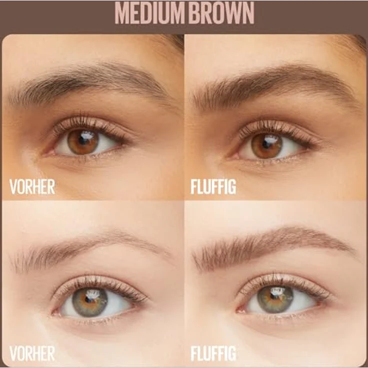 MAYBELLINE NEW YORK Super Fluff Mousse Augenbrauen-Gel, 5 ml, Farbton 257 Medium Brown, für vollere und gepflegte Augenbrauen – Bild 2