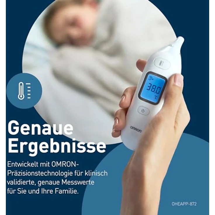 OMRON Gentle Temp 533, Infrarot Fieberthermometer Ohr, kontaktlos mit Speicherfunktion für schnelle und genaue Messungen, hygienisch und geräuschlos – Bild 3