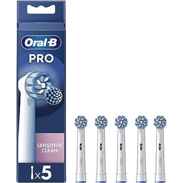 Oral-B Sensitive Clean, elektrische Zahnbürstenköpfe, Packung mit 5 Ersatzbürsten, ultraweiche Borsten, entfernt bis zu 100% mehr Plaque – Bild 1