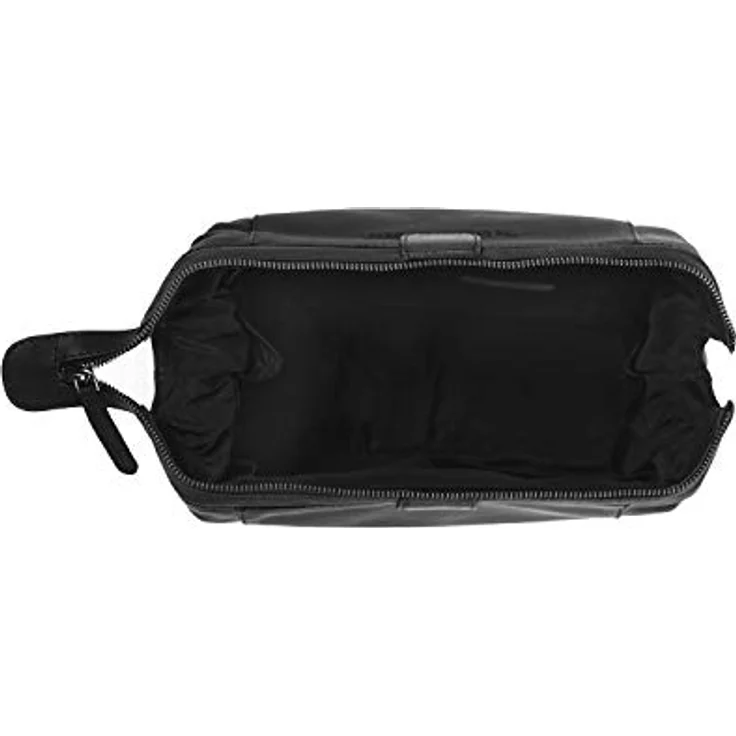 Chesterfield Brand The Kulturbeutel Vince Leder für Damen und Herren | Reise Waschen Rasieren Kosmetik Tasche Badezimmer Toilettenartikel Großer Organizer Make-up, Schwarz, Large – Bild 2