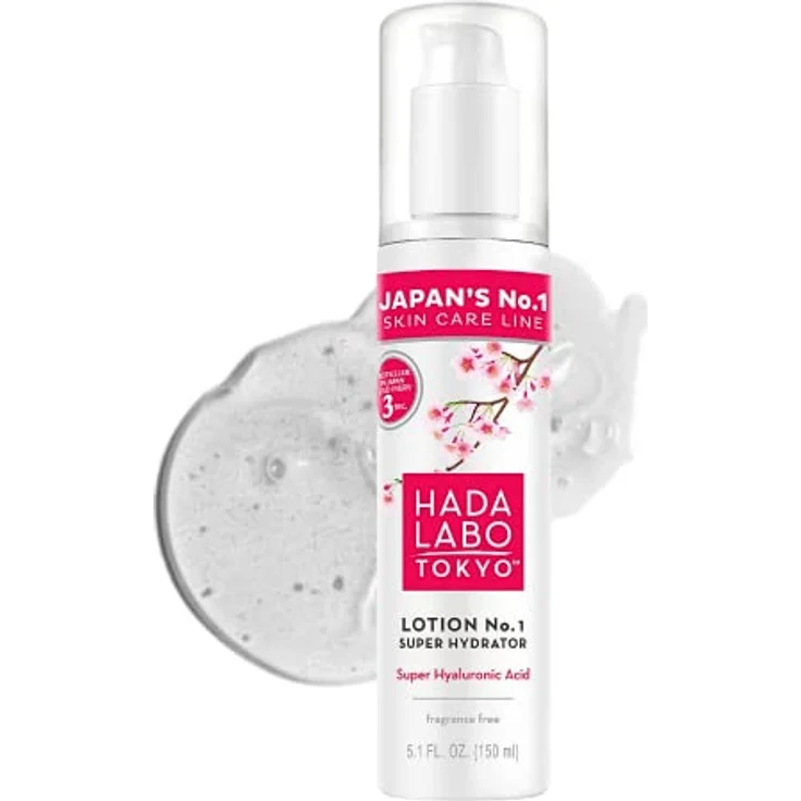 Hada Labo Tokyo White Lotion, Hyaluronsäure Gesichtscreme mit leichter Gel-Textur, intensive Feuchtigkeit, Anti-Aging, 150ml – Bild 1