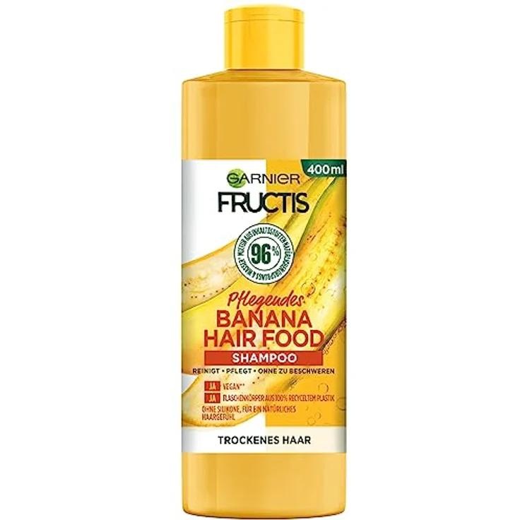 Garnier Shampoo, Pflegende Banana, vegane Formel, für trockenes Haar, Hair Food, Fructis, 400 ml – Bild 1