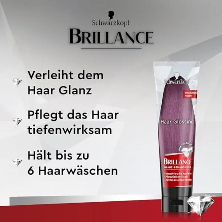 Brillance Glanz-Behandlung Haar Glossing strahlendes Violett, temporäre Haarfarbe, 3x 150 ml, hält bis zu 6 Haarwäschen – Bild 3