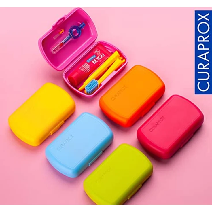 Curaprox Travel Set, Kosmetik-Reiseset für Zähne, Zunge und Zahnfleisch, 10 ml Zahnpasta, grün – Bild 6
