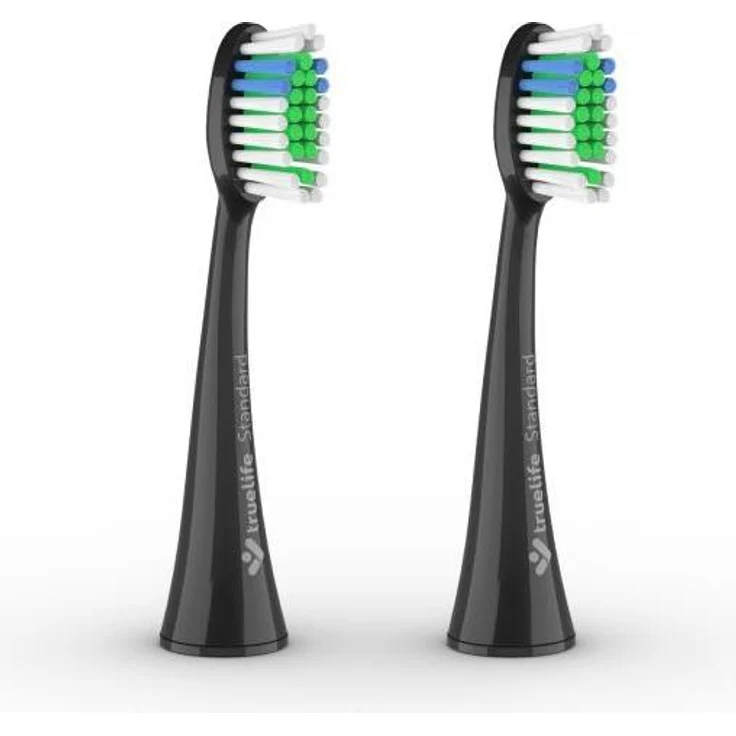Truelife SonicBrush K-Series, Zahnbürstenkopf in Standard Schwarz, 2er-Pack mit blauen Indicator-Borsten