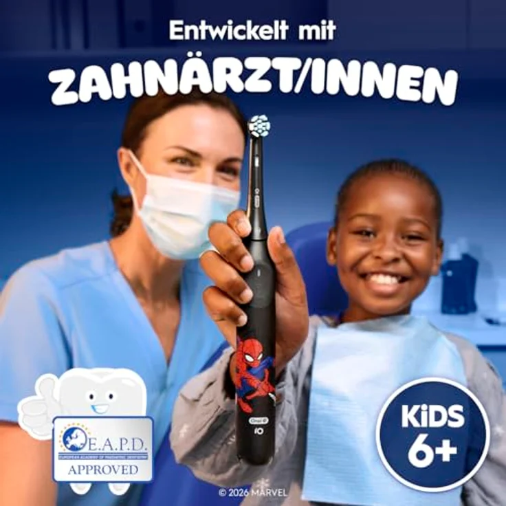 Oral-B iO Kids 6+ Marvel Spiderman Aufsteckbürsten, 2 Stück, extra weich für sanfte Pflege von Zähnen und Zahnfleisch – Bild 3