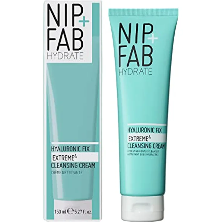 Nip + Fab Hyaluronic Fix Extreme4 Cleansing Cream | 150 Ml | Sanfte Reinigung | Gesichtsreinigung | Anti-Aging | Feuchtigkeitsspendend Für Trockene/Empfindliche Haut | Beruhigend
