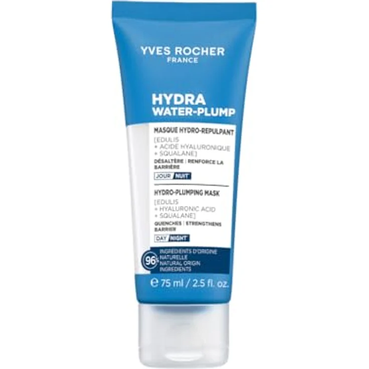 Yves Rocher Hydra Water-Plump Aufpolsternde Nachtmaske, intensiver Feuchtigkeitsspender mit Edulis, Hyaluronsäure & Squalan, 75 ml – Bild 1