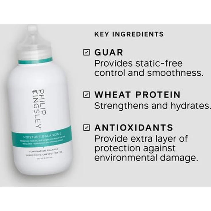 Philip Kingsley Moisture Balancing Combination Shampoo, feuchtigkeitsspendend für trockenes und fettiges Haar, 250ml – Bild 4