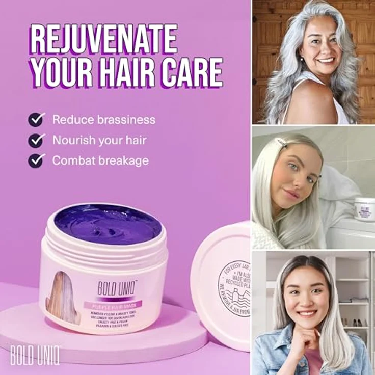 Bold Uniq Silber Haarmaske Für Silbernes & Blondiertes Haar 200 ml - Preisvergleich – Bild 3