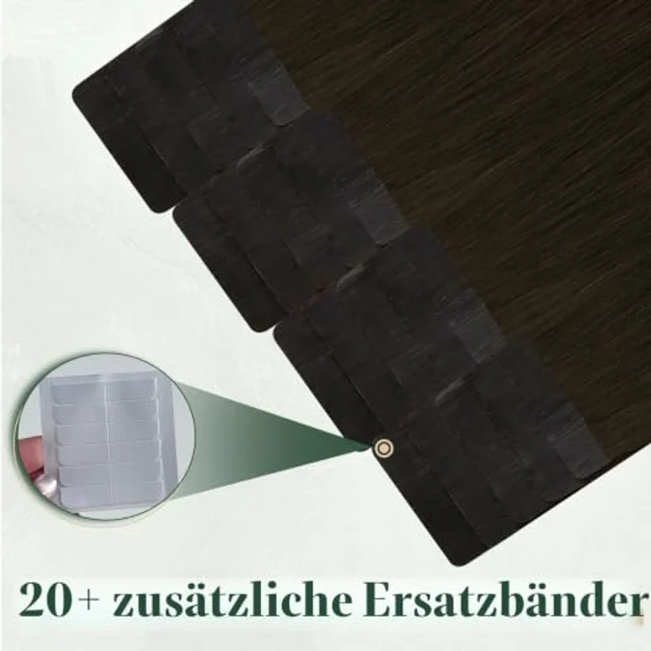 Ugeat Tape Extensions Echthaar Braun 50 cm, 50G, 20 Stück, Unsichtbar und Remy-Echthaar – Bild 4