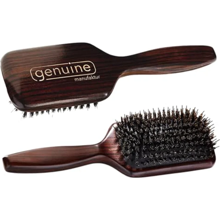 Genuine Haircare CARE BRUSH - Pflegende Haarbürste mit 100% Wildschweinborsten, antistatisch, Handmade in Germany – Bild 1