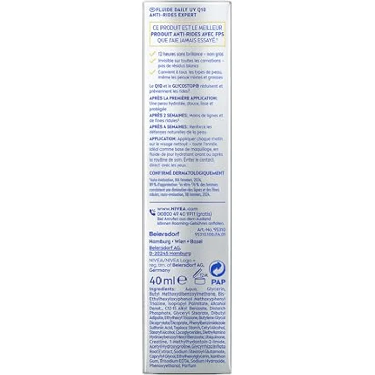 Nivea Q10 Daily UV-Fluid 40ml, Anti-Aging-Creme mit LSF 50, UVA-/UVB-Schutz, für alle Hauttypen – Bild 10