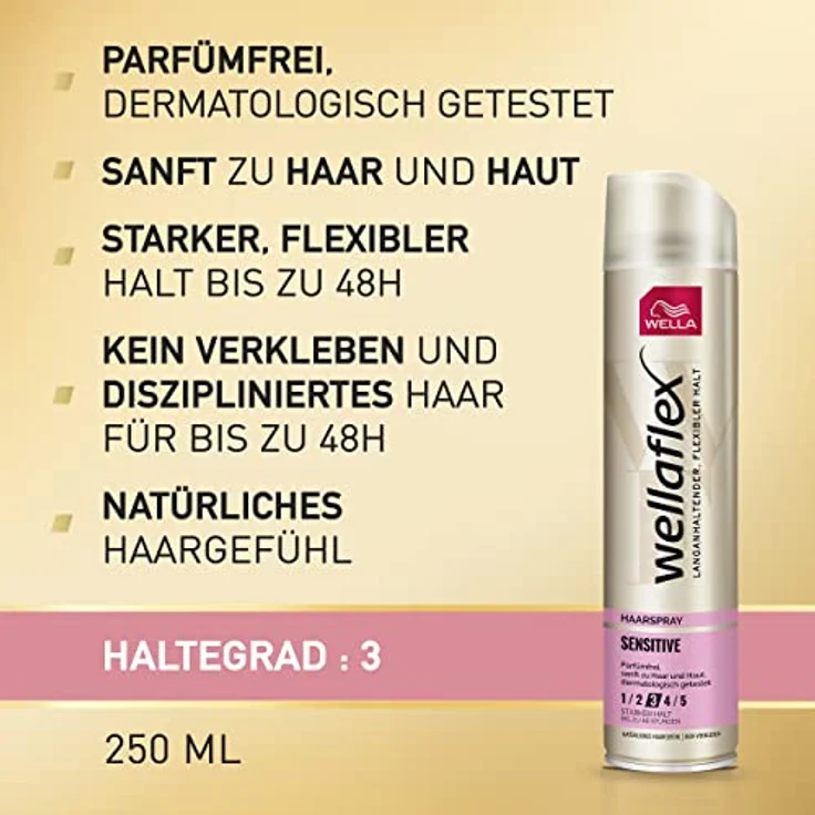 Wella Wellaflex Parfümfrei Haarspray 250 ml – Bild 3