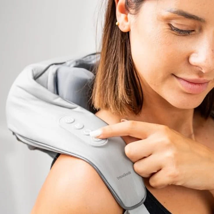 InnovaGoods Silax, Wiederaufladbares 6D-Nacken- und Rückenmassagegerät mit 3 Massagemodi, Wärmefunktion und Tragbarkeit, grün – Bild 4