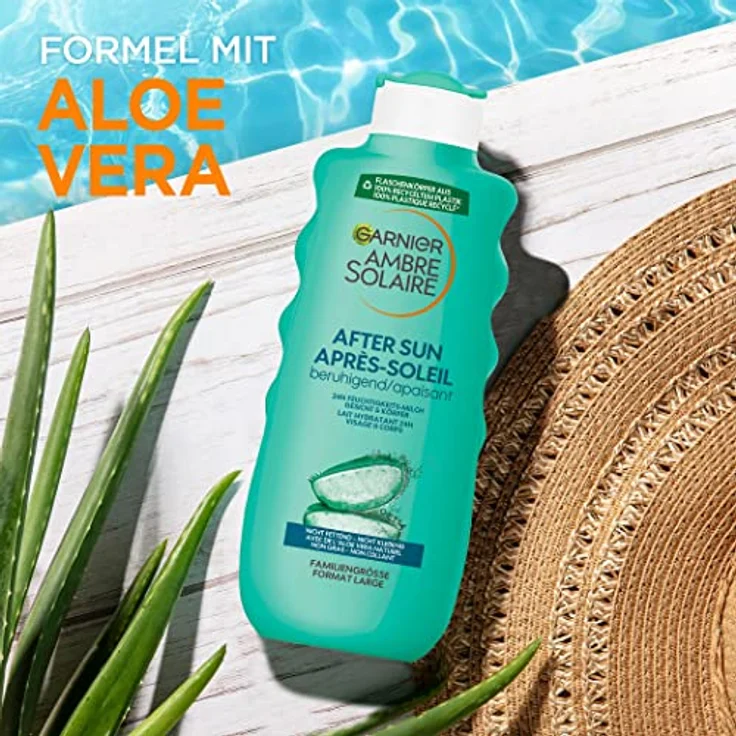 Garnier After Sun Lotion, Kühlende und beruhigende Bodylotion mit Aloe Vera, Ambre Solaire After Sun Beruhigende Feuchtigkeits-Milch, 1 x 400 ml – Bild 3