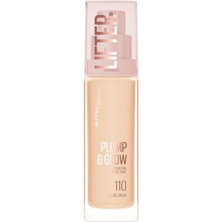 MAYBELLINE NEW YORK Lifter Plump & Glow, aufhellendes Make-up für einen natürlichen Look, Farbton 110, 30 ml – Bild 1