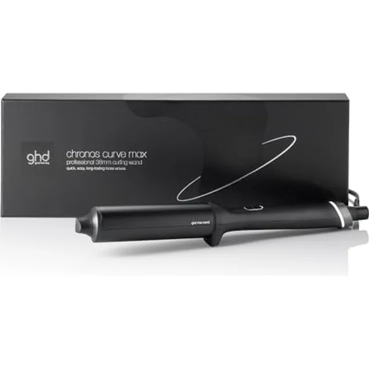 ghd Chronos Curve Max Wand, professioneller Lockenstab in Schwarz, 38 mm Durchmesser für lockere Wellen, ideal für langes Haar, HD Curl-Responsive Technologie