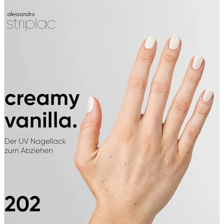 alessandro Striplac UV-Nagellack Creamy Vanilla, Deckend & Kratzfest bis zu 15 Tage, Leichtes Auftragen, Vegan, 6,5ml – Bild 2