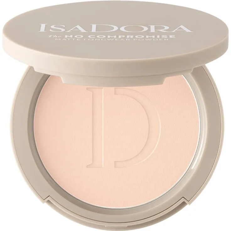 IsaDora The No Compromise Matte Longwear Powder, Puder mit Weichzeichner-Effekt, 7 g, Cool Ivory