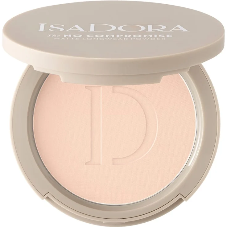 IsaDora The No Compromise Matte Longwear Powder, Puder mit Weichzeichner-Effekt, 7 g, Cool Ivory