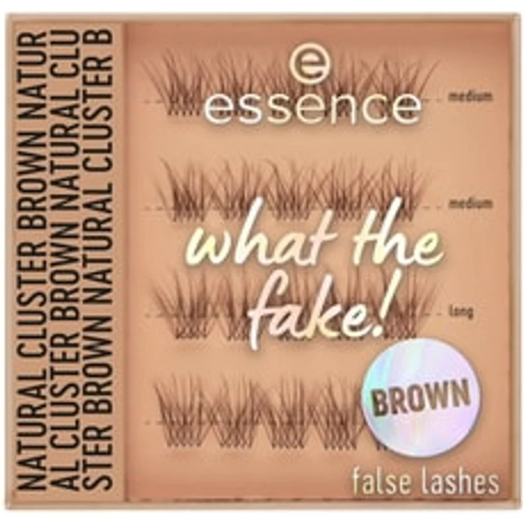 essence what the fake! false lashes 05 Natural Cluster Brown, künstliche Wimpern mit sanftem Volumen und leichtem Anbringen
