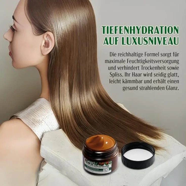 P-Beauty Haarmaske mit Batana Öl, Intensivpflege für Haarwachstum & Haarpflege, vegan mit Biotin & Vitamin E, regeneriert trockenes Haar, 3x60g – Bild 5