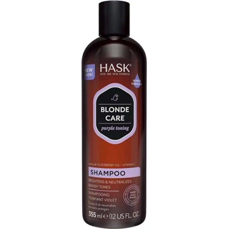 HASK Blonde Care Lila Shampoo, für alle Blondnuancen, farbsicher - 355 ml