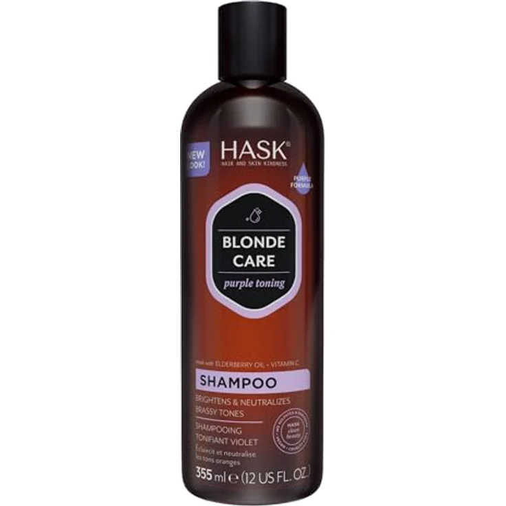 HASK Blonde Care Lila Shampoo, für alle Blondnuancen, farbsicher - 355 ml – Bild 1