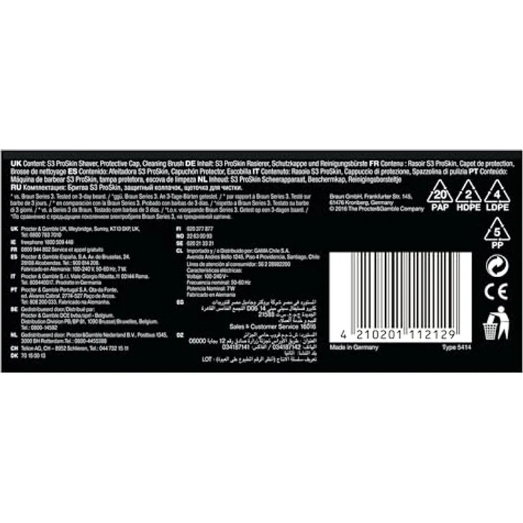 Braun Series 3 ProSkin 3010s Elektrorasierer, Wiederaufladbarer Rasierer Herren, schwarz/blau – Bild 9