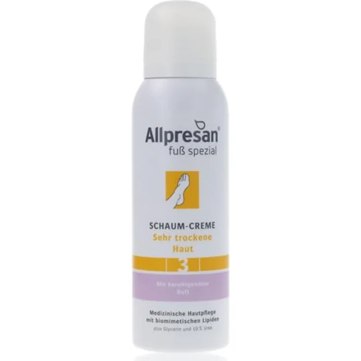 Allpresan Fuß spezial Nr.3 Schaum-Creme mit beruhigendem Duft - Fußcreme für sehr trockene Haut - 125 ml