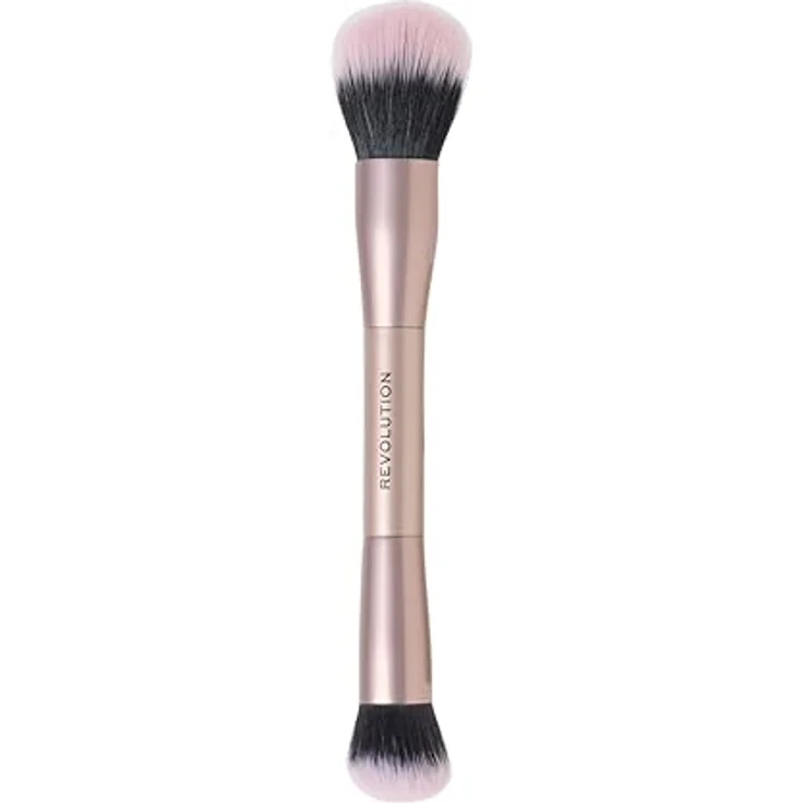 Revolution Beauty London Cheek Chisel Blush & Bronze Duo Brush, doppelseitiger Rouge- & Bronzer-Pinsel mit synthetischen Borsten, vegan und tierversuchsfrei – Bild 2